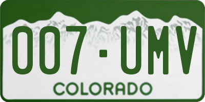 CO license plate 007UMV