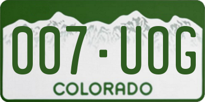 CO license plate 007UOG