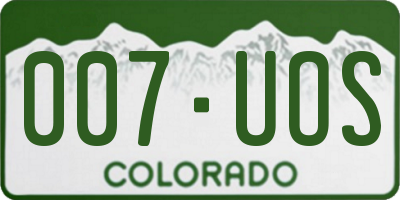 CO license plate 007UOS