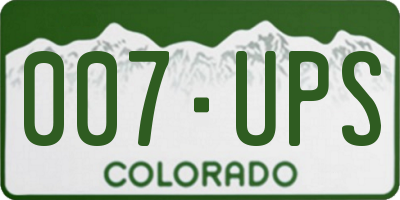 CO license plate 007UPS