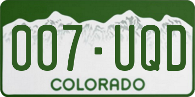 CO license plate 007UQD