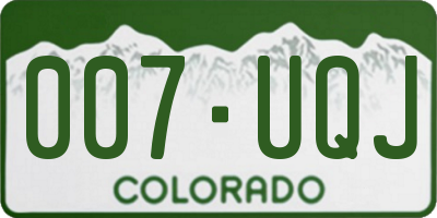 CO license plate 007UQJ