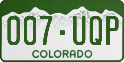 CO license plate 007UQP