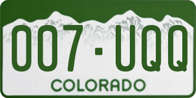 CO license plate 007UQQ