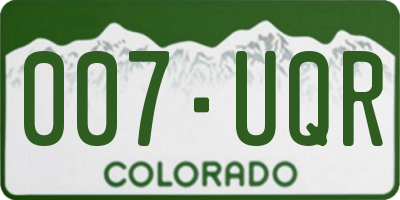 CO license plate 007UQR