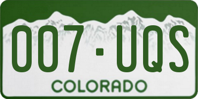 CO license plate 007UQS