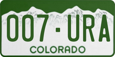 CO license plate 007URA