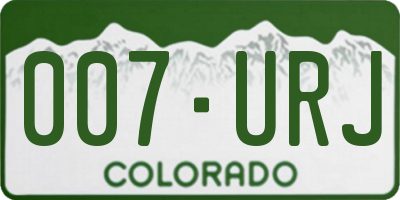 CO license plate 007URJ