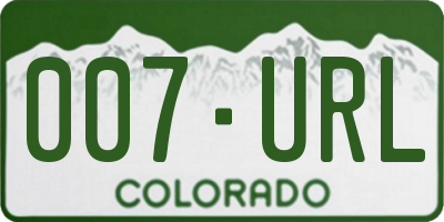 CO license plate 007URL