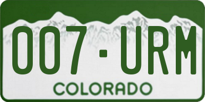 CO license plate 007URM