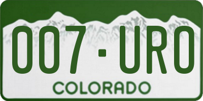 CO license plate 007URO