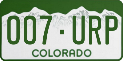 CO license plate 007URP