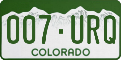 CO license plate 007URQ