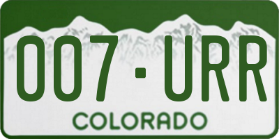 CO license plate 007URR