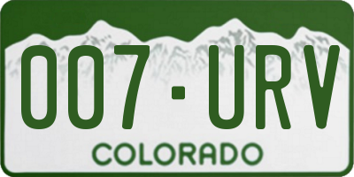 CO license plate 007URV