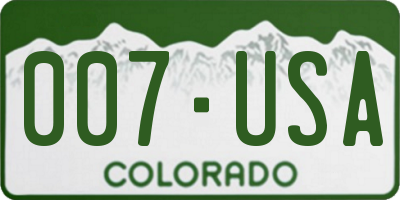 CO license plate 007USA