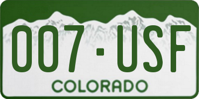 CO license plate 007USF