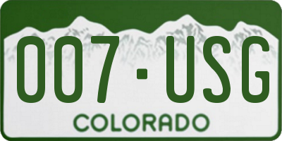 CO license plate 007USG