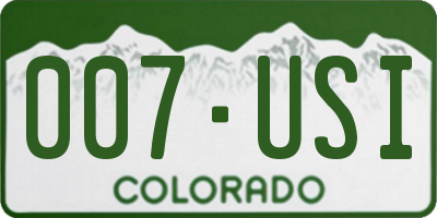 CO license plate 007USI