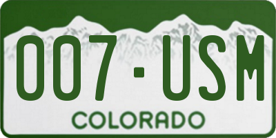 CO license plate 007USM