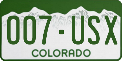 CO license plate 007USX