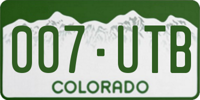 CO license plate 007UTB