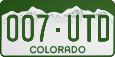 CO license plate 007UTD