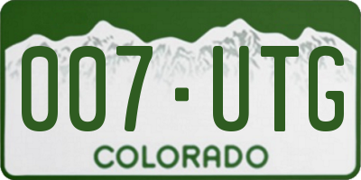 CO license plate 007UTG