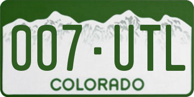 CO license plate 007UTL