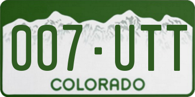 CO license plate 007UTT