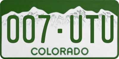 CO license plate 007UTU