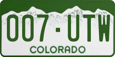 CO license plate 007UTW
