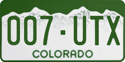 CO license plate 007UTX