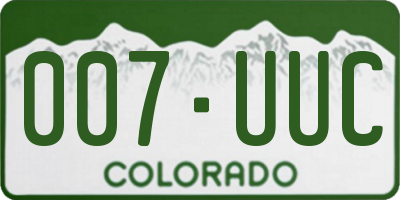 CO license plate 007UUC