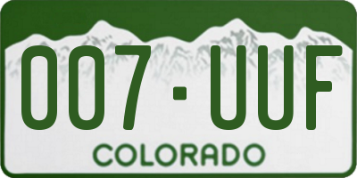 CO license plate 007UUF