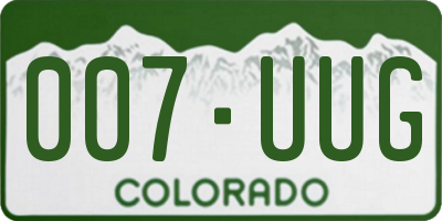 CO license plate 007UUG