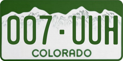 CO license plate 007UUH