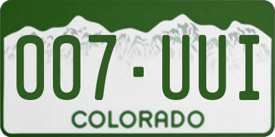 CO license plate 007UUI