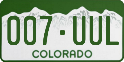 CO license plate 007UUL