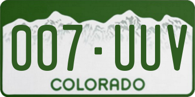 CO license plate 007UUV