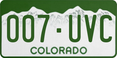 CO license plate 007UVC