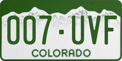 CO license plate 007UVF