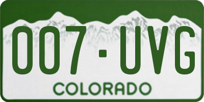 CO license plate 007UVG