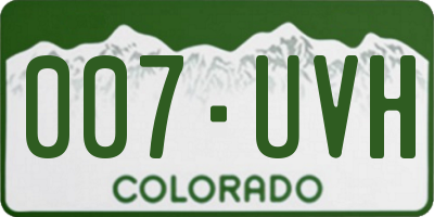 CO license plate 007UVH