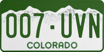 CO license plate 007UVN