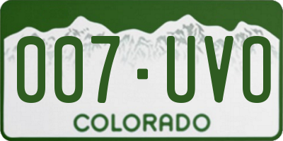 CO license plate 007UVO