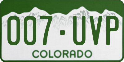 CO license plate 007UVP