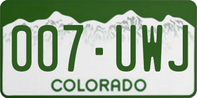 CO license plate 007UWJ