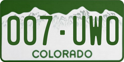 CO license plate 007UWO