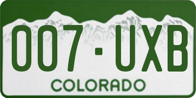 CO license plate 007UXB